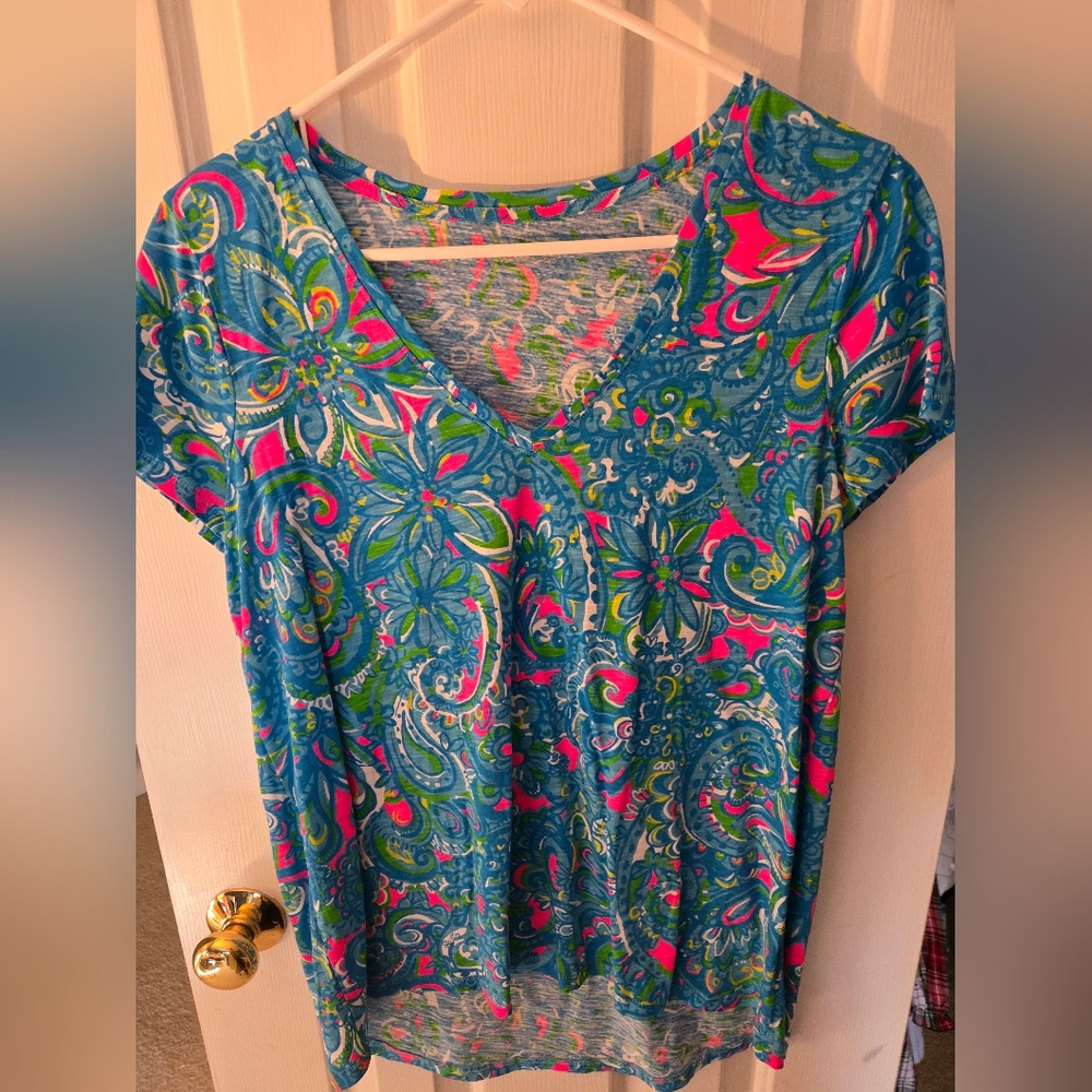 Lilly Pulitzer Etta T shirt, Med, EUC